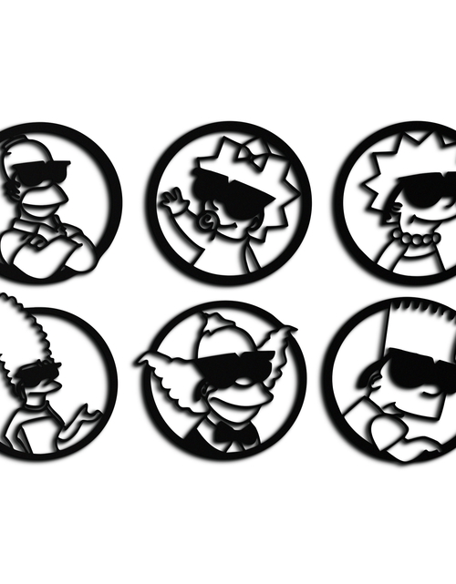 Load image into Gallery viewer, Cartoon Family Silhouette Metal Wall Art – Fun Black Modern Home Decor- KAF528