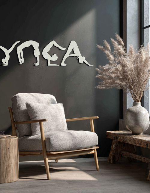 Load image into Gallery viewer, Yoga Pose Silhouette Metal Wall Art – Modern Fitness Home Decor- KAF530