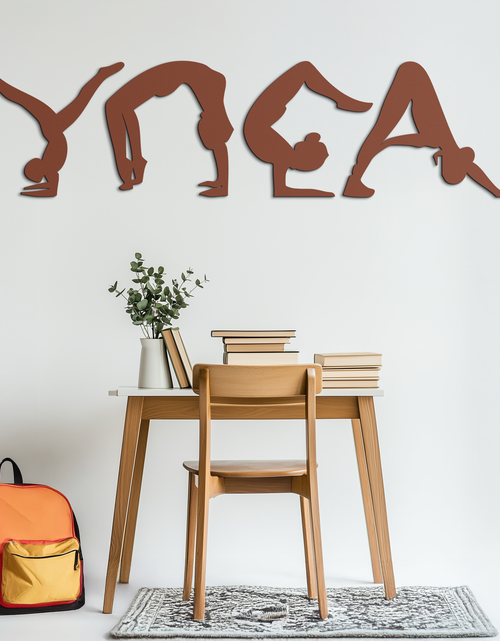 Load image into Gallery viewer, Yoga Pose Silhouette Metal Wall Art – Modern Fitness Home Decor- KAF530