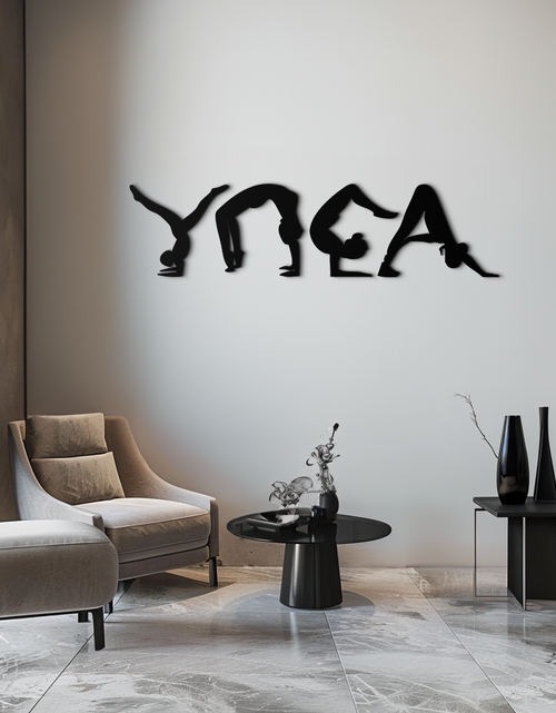 Load image into Gallery viewer, Yoga Pose Silhouette Metal Wall Art – Modern Fitness Home Decor- KAF530