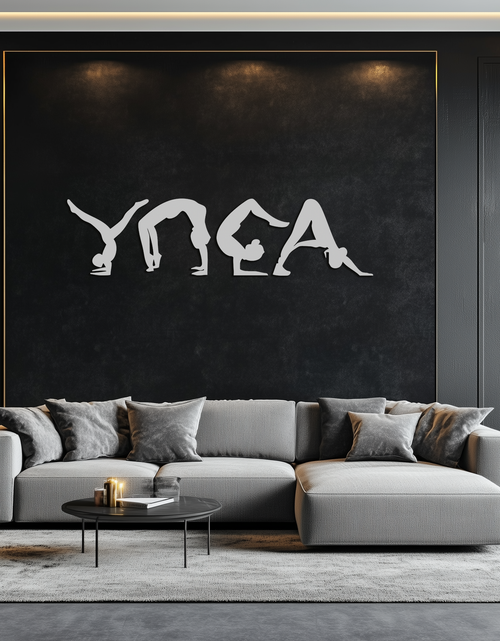 Load image into Gallery viewer, Yoga Pose Silhouette Metal Wall Art – Modern Fitness Home Decor- KAF530