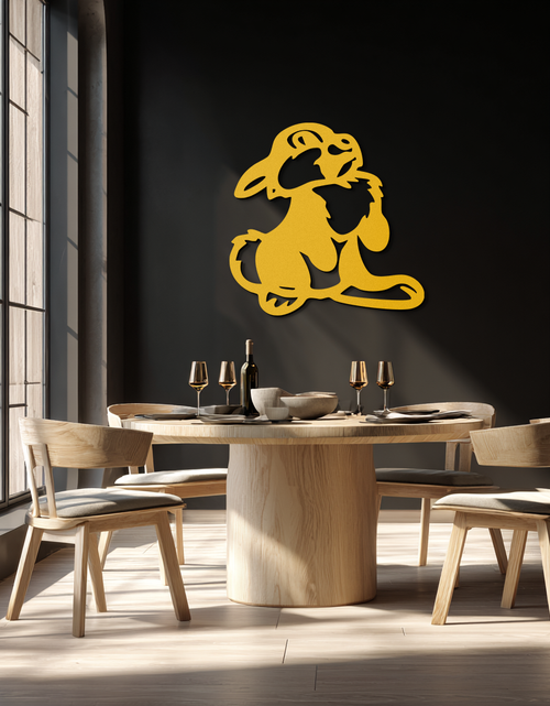 Load image into Gallery viewer, Cute Cartoon Bunny Metal Wall Art – Adorable Black Nursery Decor for Kids Room- KAF550