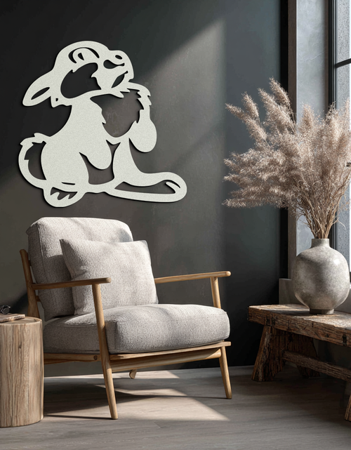 Load image into Gallery viewer, Cute Cartoon Bunny Metal Wall Art – Adorable Black Nursery Decor for Kids Room- KAF550
