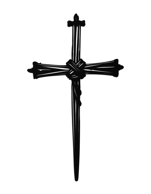 Load image into Gallery viewer, Christian Barbed Wire Cross Metal Wall Art – Religious Rustic Home Decor- KAF553