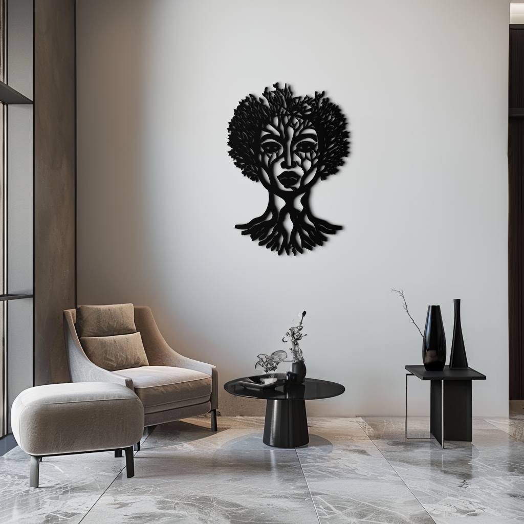 Monstera Leaf Trio Metal Wall Art – Modern Botanical Black Wall Decor- KAF554