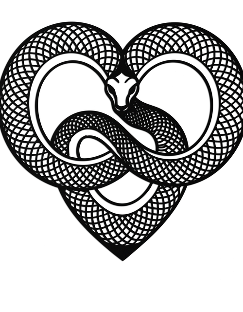 Load image into Gallery viewer, Snake Heart Metal Wall Art – Modern Black Snake Wall Decor for Home and Office- KAF555