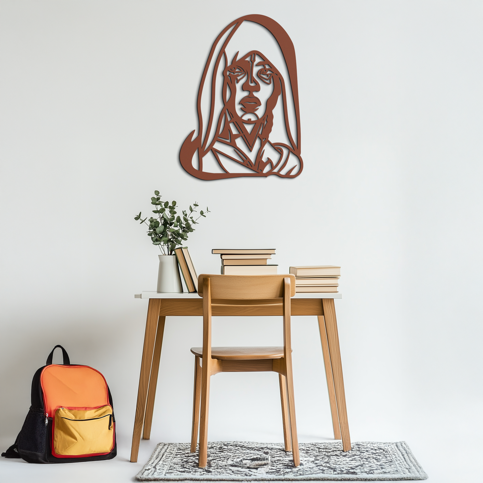 Abstract Tribal Woman Metal Wall Art – Modern Black Silhouette Home Decor- KAF559