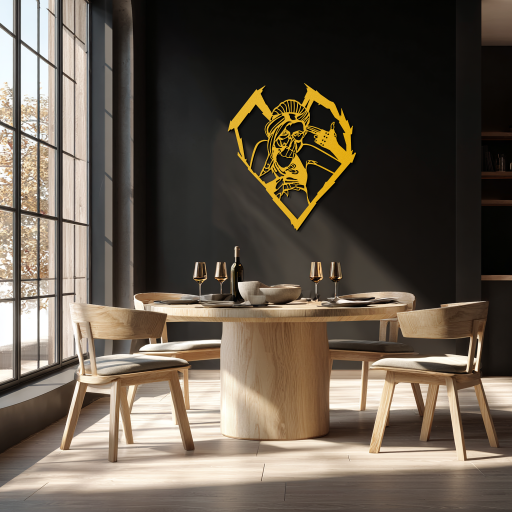League of Legends Jinx Metal Wall Art – LOL Character Black Metal Decor- KAF560