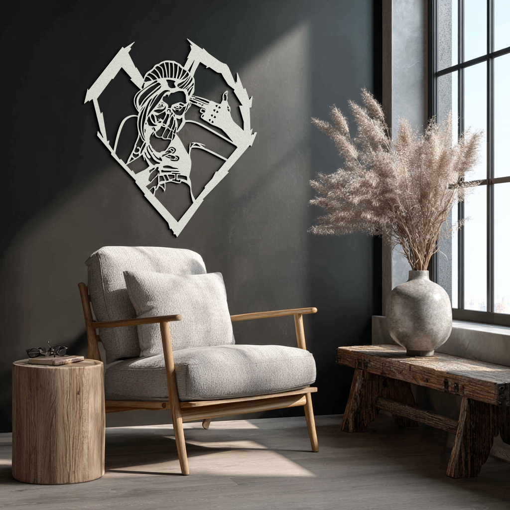 League of Legends Jinx Metal Wall Art – LOL Character Black Metal Decor- KAF560