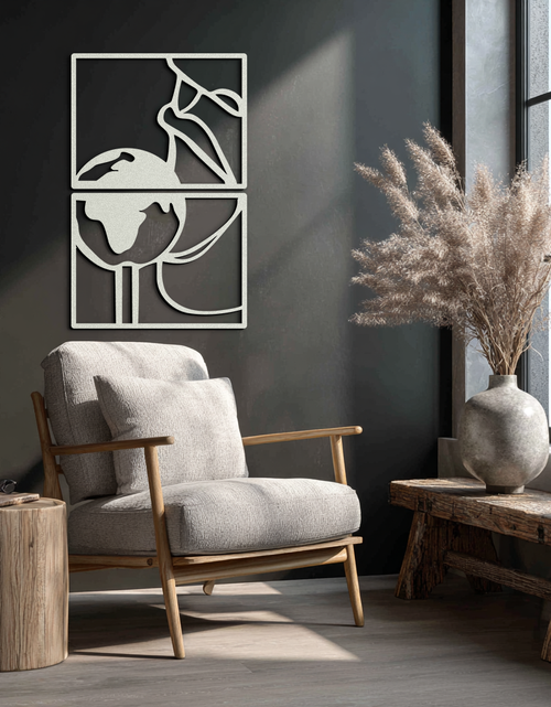 Load image into Gallery viewer, Sensual Earth Kiss Metal Wall Art – Modern Two-Panel Minimalist Decor- KAF564