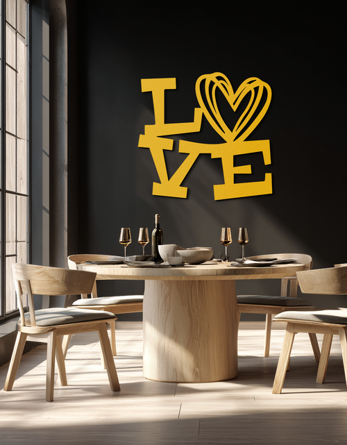 Load image into Gallery viewer, LOVE Heart Modern Metal Wall Art – Romantic Black Metal Wall Decor- KAF566
