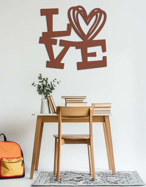 Load image into Gallery viewer, LOVE Heart Modern Metal Wall Art – Romantic Black Metal Wall Decor- KAF566