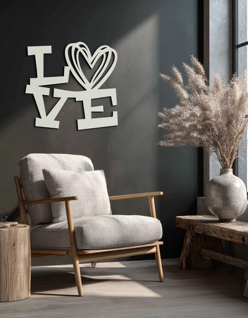 Load image into Gallery viewer, LOVE Heart Modern Metal Wall Art – Romantic Black Metal Wall Decor- KAF566