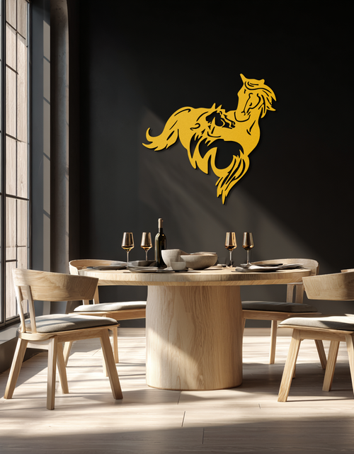 Load image into Gallery viewer, Abstract Wild Horses Metal Wall Art – Dynamic Horse Silhouette Decor- KAF569