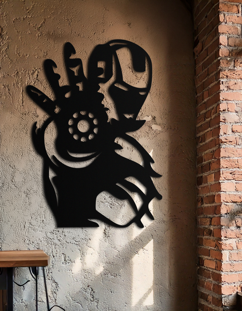 Load image into Gallery viewer, Iron Man Hand Gesture Silhouette Metal Wall Art – Superhero Home Decor- KAF573