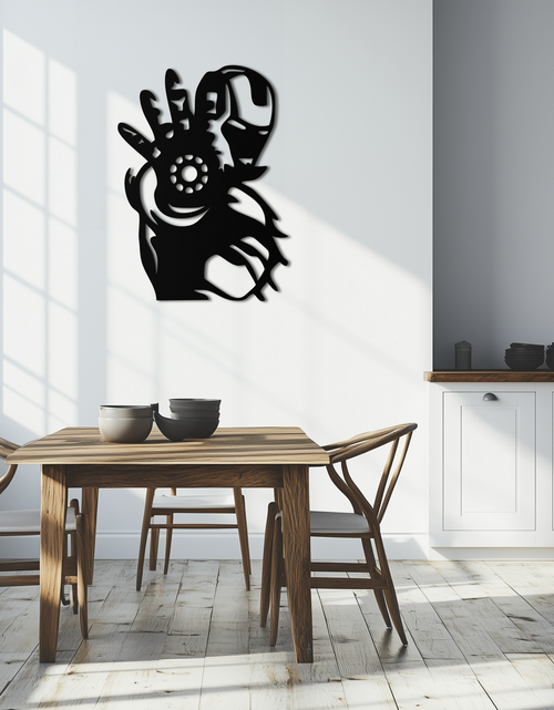 Load image into Gallery viewer, Iron Man Hand Gesture Silhouette Metal Wall Art – Superhero Home Decor- KAF573