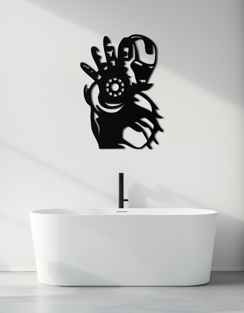 Load image into Gallery viewer, Iron Man Hand Gesture Silhouette Metal Wall Art – Superhero Home Decor- KAF573