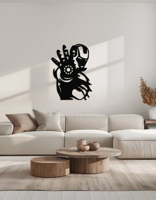 Load image into Gallery viewer, Iron Man Hand Gesture Silhouette Metal Wall Art – Superhero Home Decor- KAF573