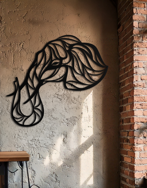 Load image into Gallery viewer, Geometric Elephant Head Metal Wall Art – Modern Animal Home Decor- KAF574