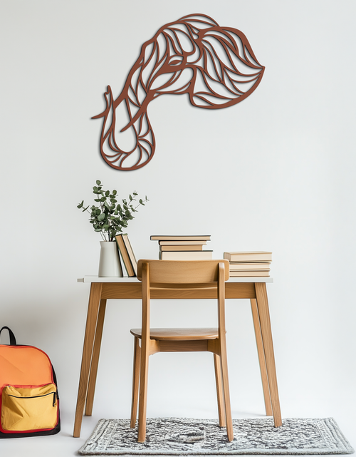 Load image into Gallery viewer, Geometric Elephant Head Metal Wall Art – Modern Animal Home Decor- KAF574