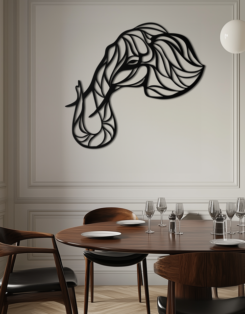 Load image into Gallery viewer, Geometric Elephant Head Metal Wall Art – Modern Animal Home Decor- KAF574
