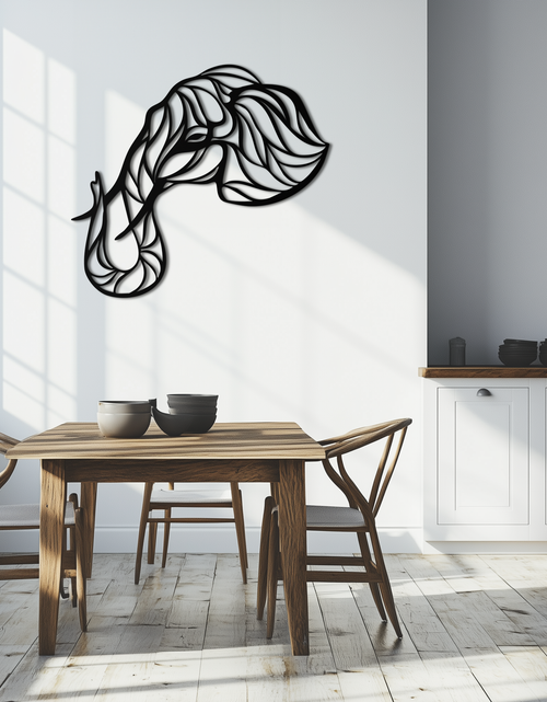 Load image into Gallery viewer, Geometric Elephant Head Metal Wall Art – Modern Animal Home Decor- KAF574
