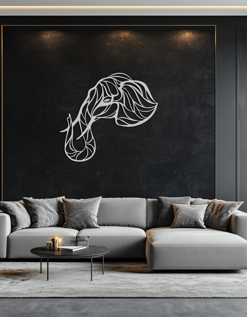 Load image into Gallery viewer, Geometric Elephant Head Metal Wall Art – Modern Animal Home Decor- KAF574