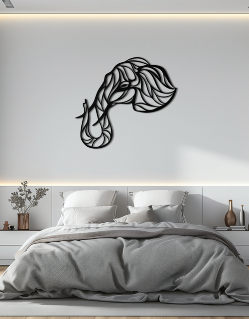 Load image into Gallery viewer, Geometric Elephant Head Metal Wall Art – Modern Animal Home Decor- KAF574