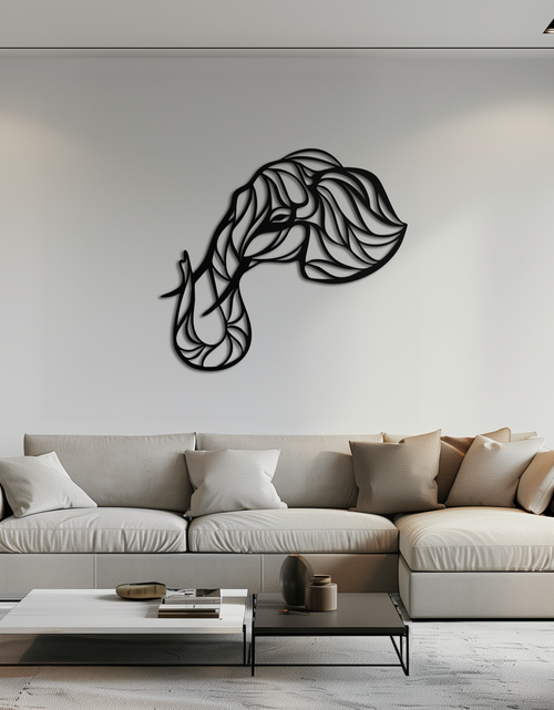 Load image into Gallery viewer, Geometric Elephant Head Metal Wall Art – Modern Animal Home Decor- KAF574
