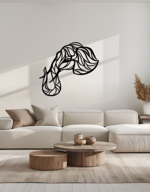 Load image into Gallery viewer, Geometric Elephant Head Metal Wall Art – Modern Animal Home Decor- KAF574