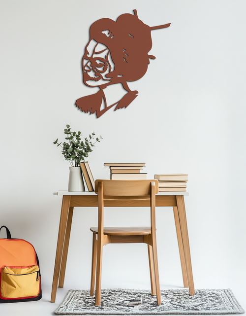Load image into Gallery viewer, Geisha Skull Fusion Metal Wall Art – Japanese Gothic Home Decor- KAF575
