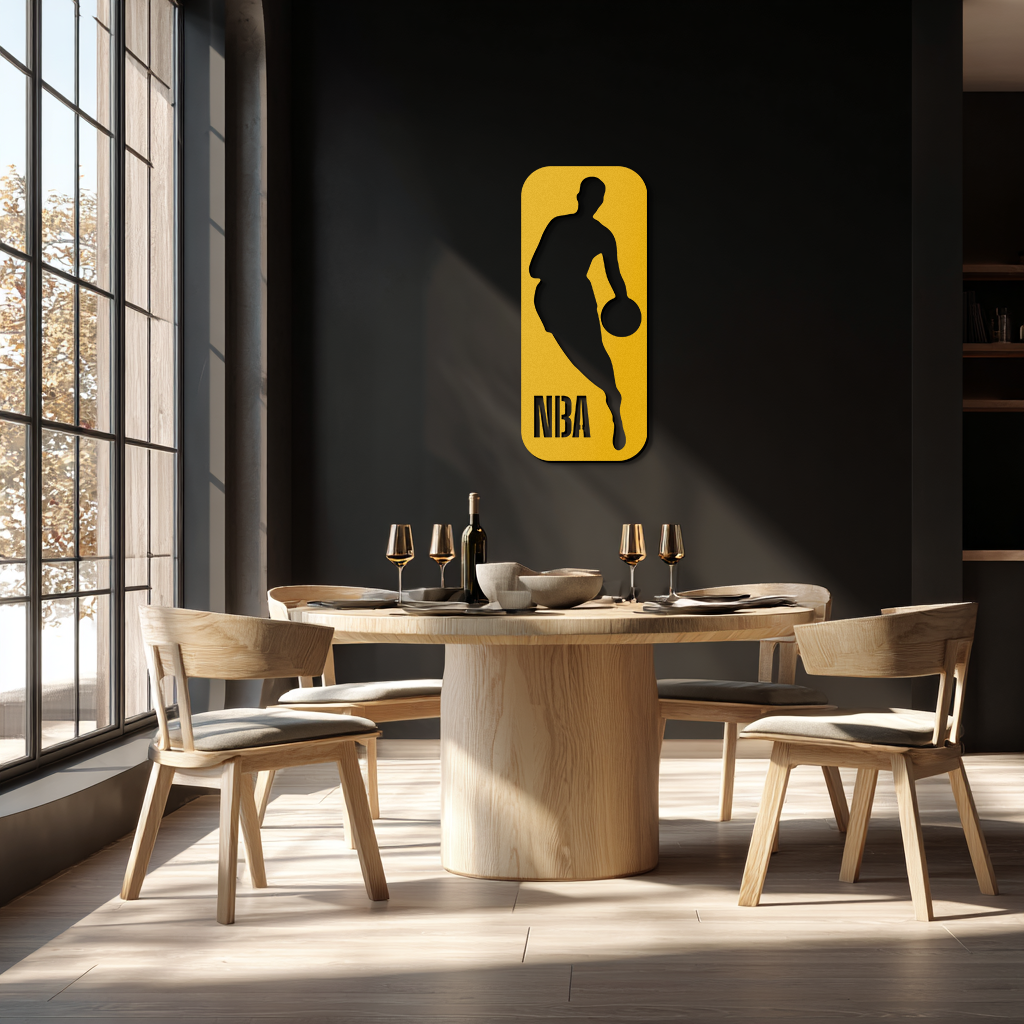 NBA Basketball Player Silhouette Metal Wall Art – Iconic Sports Decor for Game Rooms- KAF676