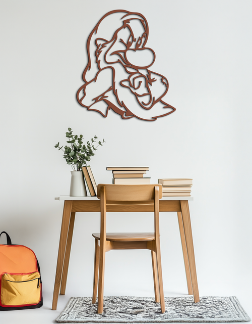 Load image into Gallery viewer, Grumpy Dwarf Metal Wall Art – Whimsical Cartoon-Inspired Metal Silhouette Décor- KAF577