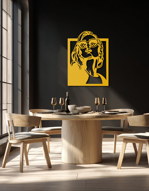 Load image into Gallery viewer, Modern Sunglasses Woman Silhouette Metal Wall Art – Bold Feminine Home Decor- KAF583