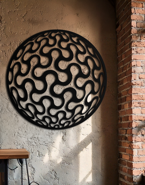 Load image into Gallery viewer, Abstract Sphere Pattern Metal Wall Art – Modern Round Geometric Decor for Home or Office - KAF585