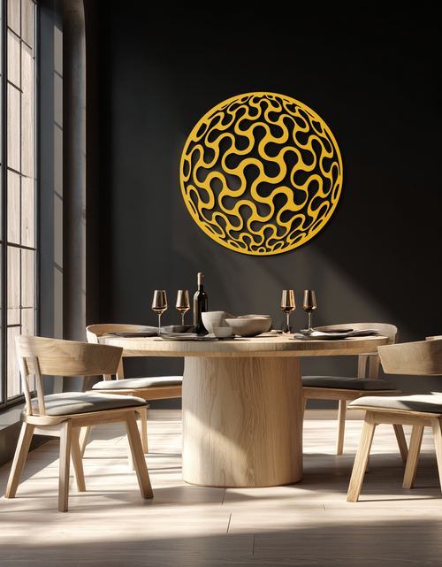 Load image into Gallery viewer, Abstract Sphere Pattern Metal Wall Art – Modern Round Geometric Decor for Home or Office - KAF585
