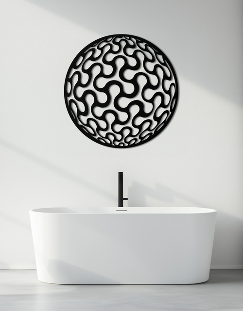 Load image into Gallery viewer, Abstract Sphere Pattern Metal Wall Art – Modern Round Geometric Decor for Home or Office - KAF585