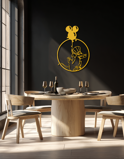 Load image into Gallery viewer, Ratatouille Chef Metal Wall Art – Cartoon Rat Balloon Decor for Kitchen Walls- KAF588
