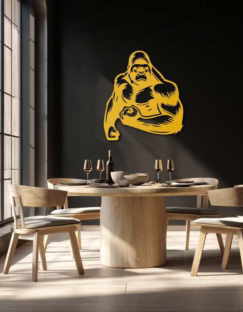 Load image into Gallery viewer, Angry Gorilla Metal Wall Art – Fierce Jungle Animal Decor for Gym and Man Cave- KAF592