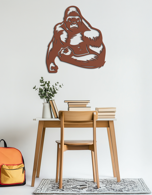 Load image into Gallery viewer, Angry Gorilla Metal Wall Art – Fierce Jungle Animal Decor for Gym and Man Cave- KAF592