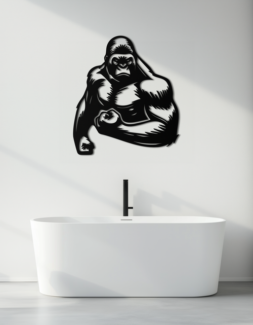 Load image into Gallery viewer, Angry Gorilla Metal Wall Art – Fierce Jungle Animal Decor for Gym and Man Cave- KAF592