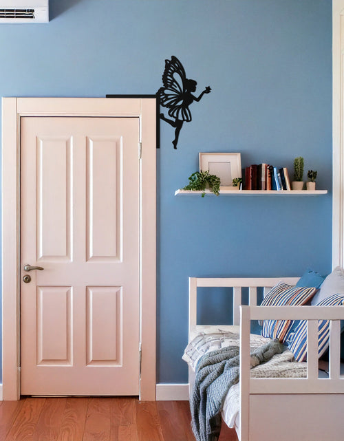 Load image into Gallery viewer, Fairy Corner Metal Door Decor – Whimsical Butterfly Fairy Holding Star Design- KAF602