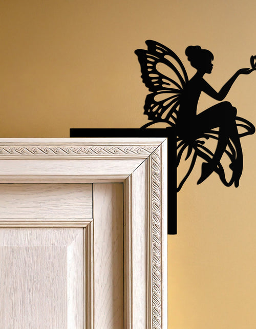 Load image into Gallery viewer, Fairy Corner Shelf Metal Wall Art – Whimsical Butterfly Fairy Decor for Girls’ Rooms- KAF605