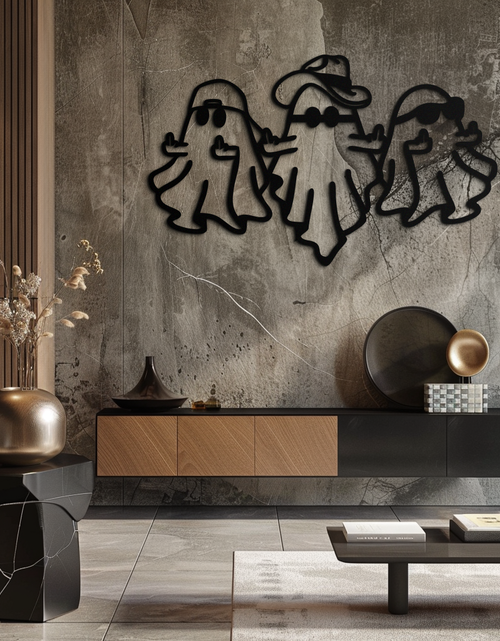 Load image into Gallery viewer, Funny Gangster Ghosts Metal Wall Art – Halloween Cool Spirits Decor-KAF613
