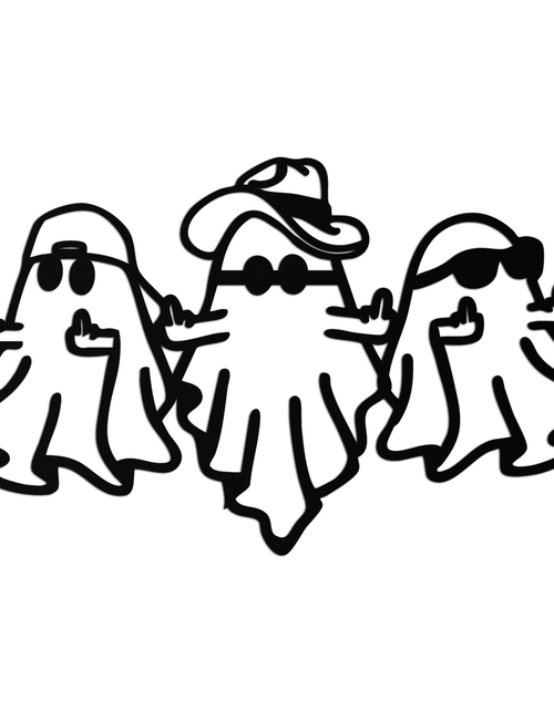 Load image into Gallery viewer, Funny Gangster Ghosts Metal Wall Art – Halloween Cool Spirits Decor-KAF613