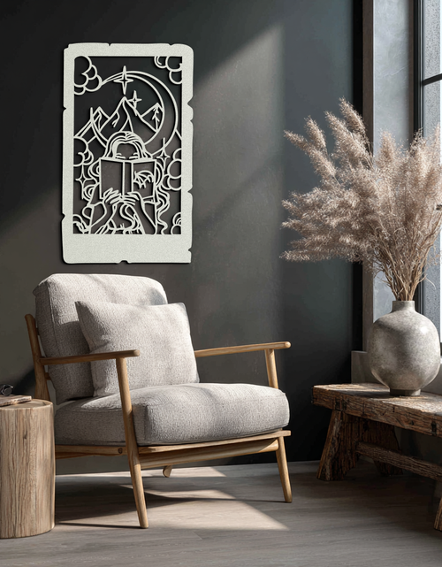 Load image into Gallery viewer, Reading Lady Metal Wall Art – Book Lover Silhouette with Moon and Mountains-KAF616