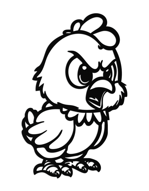 Load image into Gallery viewer, Angry Chick Metal Wall Art – Cartoon Chicken Silhouette Wall Decor-KAF618