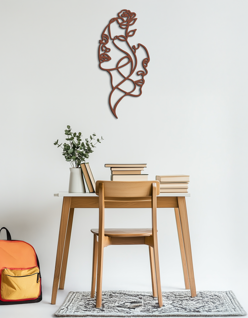 Load image into Gallery viewer, Abstract Line Art Woman Faces Metal Wall Art – Modern Minimalist Home Decor-KAF620