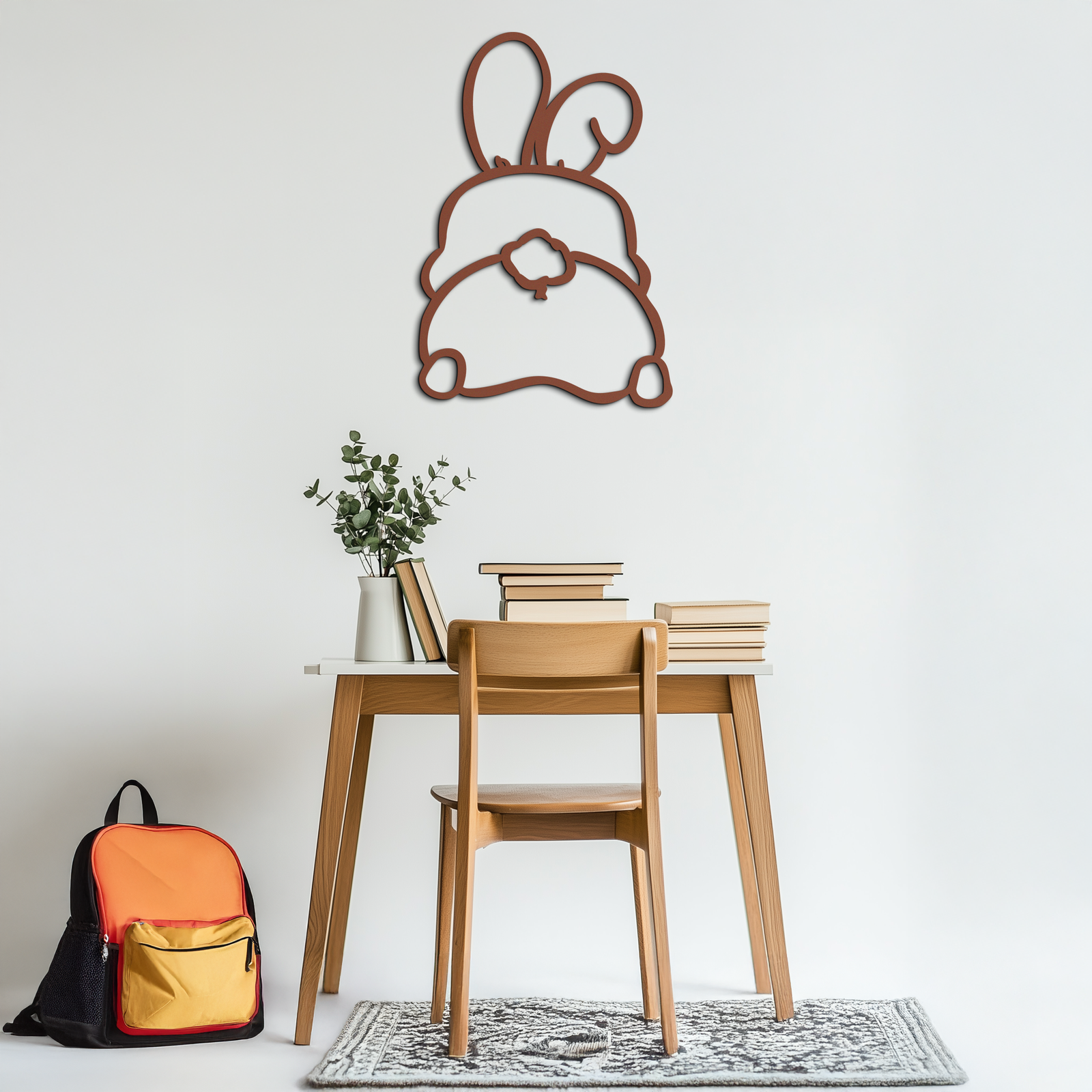 Funny Bunny Butt Metal Wall Art – Playful Easter Rabbit Decor- KAF622