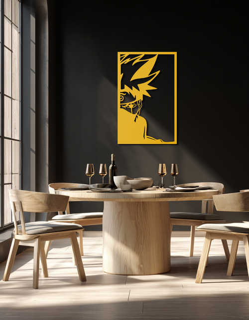 Load image into Gallery viewer, Naruto Inspired Metal Wall Art – Minimalist Ninja Silhouette Panel- KAF624